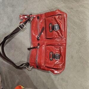 Red Leather Shoulder Bag